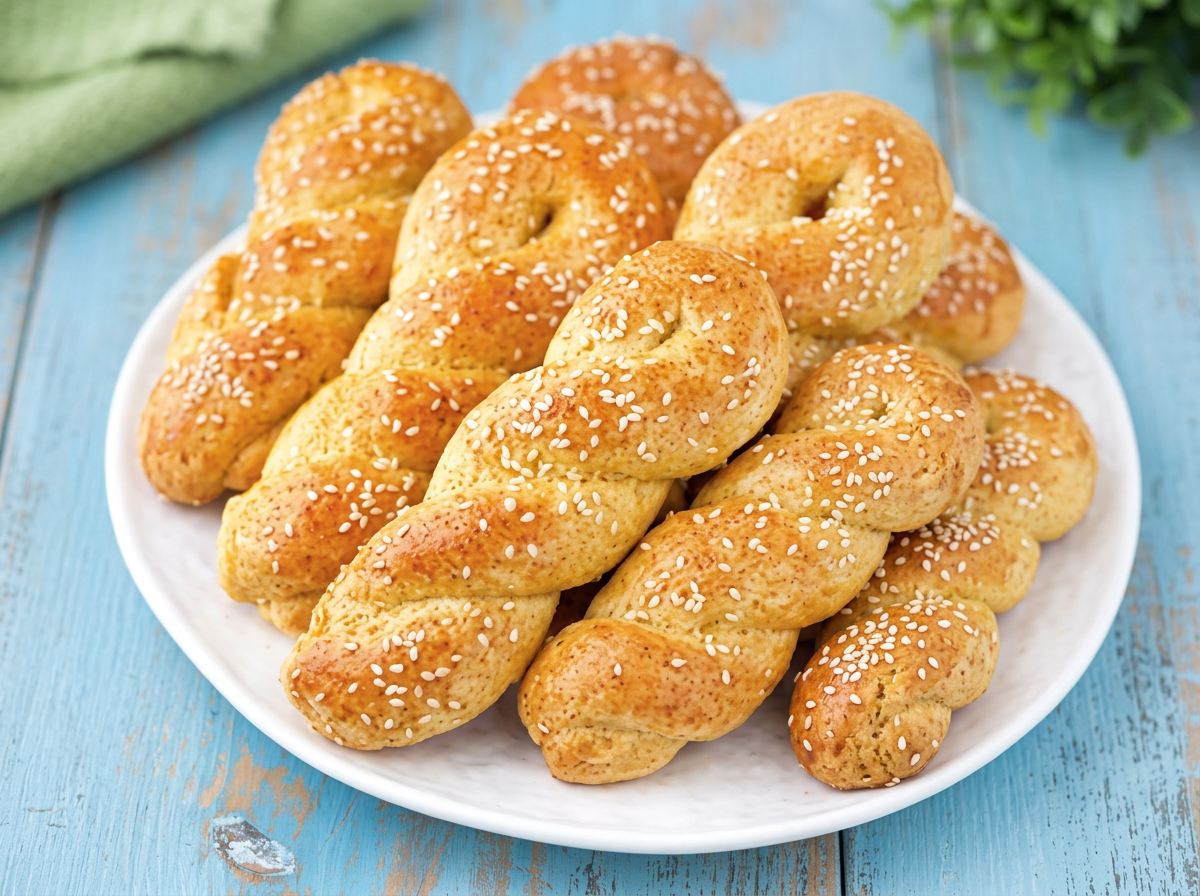 Koulourakia Sesame Twist Cookies
