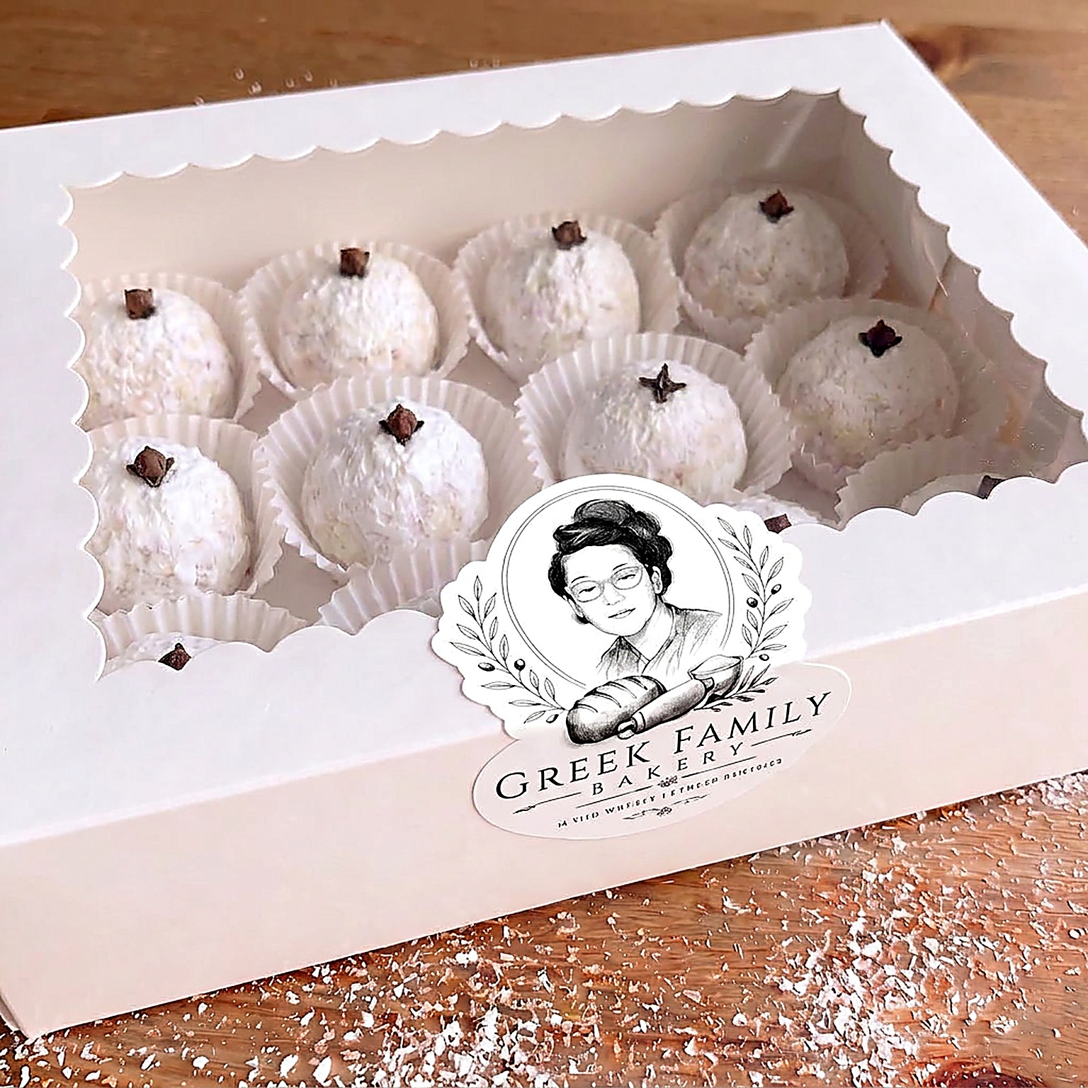 Branded gift box filled with assorted Greek sweets